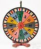 Painted gaming wheel, early 20th c.