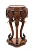 An Anglo-Indian Carved Oak Pedestal Table Height 39 x diameter 15 1/2 inches.