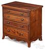 Miniature Federal inlaid mahogany chest of drawers