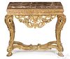 Italian carved giltwood console table, 18th c.