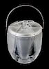 A Lalique Molded and Frosted Glass Isothermic Ice Bucket Height 9 1/2 inches.