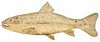 Large carved salmon trade sign, ca. 1900, 73'' l.