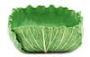 A Dodie Thayer Lettuce Ware Square-Form Bowl Height 3 7/8 x width 9 x depth 9 inches.