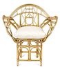 A McGuire Gold Painted Butterfly Chair Height 35 inches.