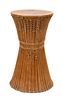 A Carved Wood Sheaf of Wheat Pedestal Height 30 x diameter 16 3/4 inches.
