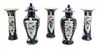 A Chinese Export Porcelain Five-Piece Garniture Height of tallest 9 1/2 inches.