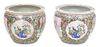 A Pair of Chinese Famille Rose Porcelain Fish Bowls Height 16 x diameter 19 inches.