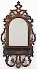 Victorian walnut mirror with a small lift lid compartment, 30 1/2'' h.