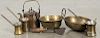 Miscellaneous metalware, to include a grinder, a chopper, a copper kettle, etc.