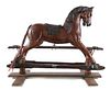 Victorian Carved Wood ROCKING HORSE Glider