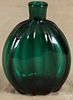 Reproduction teal flask, etched MMA, 5 1/2'' h.
