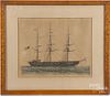 Color lithograph of the U.S Ship St. Mary's, after the original by Martin, numbered 68/150