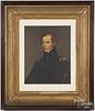 Printed portrait of a military officer, housed in a period Victorian frame, 36 1/2'' x 31''.