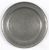 Boston, Massachusetts pewter plate, ca. 1800, bearing the touch of Thomas Badger, 8 3/8'' dia.