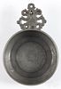New England pewter porringer, 19th c., attributed to Thomas Boardman, Hartford, Connecticut, 4'' dia.