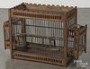 Victorian wood and wire birdcage, 16 1/2'' h., 25 1/2'' w.