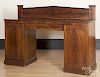 Classical mahogany pedestal sideboard, ca. 1830, 50'' h., 75'' w.