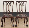 Pair of Centennial Chippendale mahogany dining chairs.