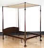 Kittinger Chippendale style mahogany tall post bed, 88'' h.