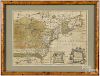 John Hinton color engraved Map of the British and French Settlements in North America, 1755