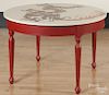 Painted center table, by Steve and Kim Cherry, Lancaster, PA, 29'' h., 46'' w.