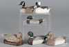 Six carved duck and goose decoys, by J. Brennan, approximately - 6 1/4'' l.