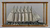 Ship diorama, 19th c., 17 1/2'' h., 32'' w.