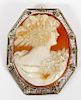 LADY'S 14K GOLD AND SHELL CAMEO EARLY 20TH C.