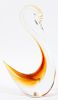 MURANO CLEAR AND AMBER GLASS SWAN
