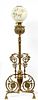 BRASS PARLOR FLOOR LAMP LATE 19TH/EARLY 20TH C.