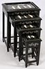 CHINESE LACQUERED AND PAINTED NESTING TABLES