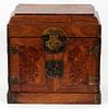 CHINESE HINGED LID DOUBLE DOORS JEWELRY BOX