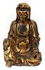 CHINESE LACQUER AND GOLD HIGHLIGHTS BUDDHA