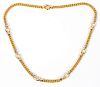 ITALIAN 14KT YELLOW AND WHITE GOLD NECKLACE