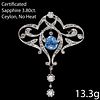 BEAUTIFUL CERTIFICATED SAPPHIRE AND DIAMOND  BELLE EPOQUE BROOCH. 