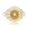 Victorian Diamond Pearl Gold Brooch