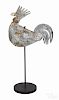 Sheet metal rooster weathervane, ca. 1930, found in Maine, 19'' l.