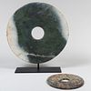 Two Chinese Archaistic Hardstone BI Discs 