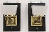 Pair Brass Electrified Wall Sconces