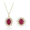 Set of Ruby and Diamond Necklace and Ring