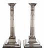 Pair of Old Sheffield Plate Column