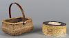 Reproduction sailor's ditty box, signed PMS Artek, 3 1/2'' h., 8'' w., together with a basket