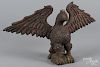 Carved and painted eagle, in the manner of Wilhelm Schimmel, 12 3/4'' h., 24'' w.