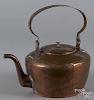 Dovetailed copper kettle, 19th c., probably Pennsylvania, 12 1/2'' h.