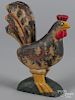 D & B Strawser, carved and painted rooster, 10'' h.