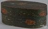 Continental painted bentwood bride's box, 19th c., 6 3/4'' h., 17'' w.