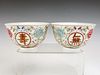 PAIR CHINESE LOTUS & CHARACTER TEA CUPS