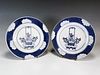 TWO BLUE & WHITE FLORAL DISHES 