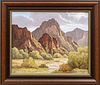 Susanne Nyberg (American, B. 1953) Oil on Canvas, "Tatum Canyon Behind Squaw Peak", H 16" L 20"