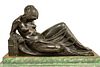 Mario Korbel (American, 1882-1954) Bronze Sculpture 1921, "Night", H 14.25" L 24"
